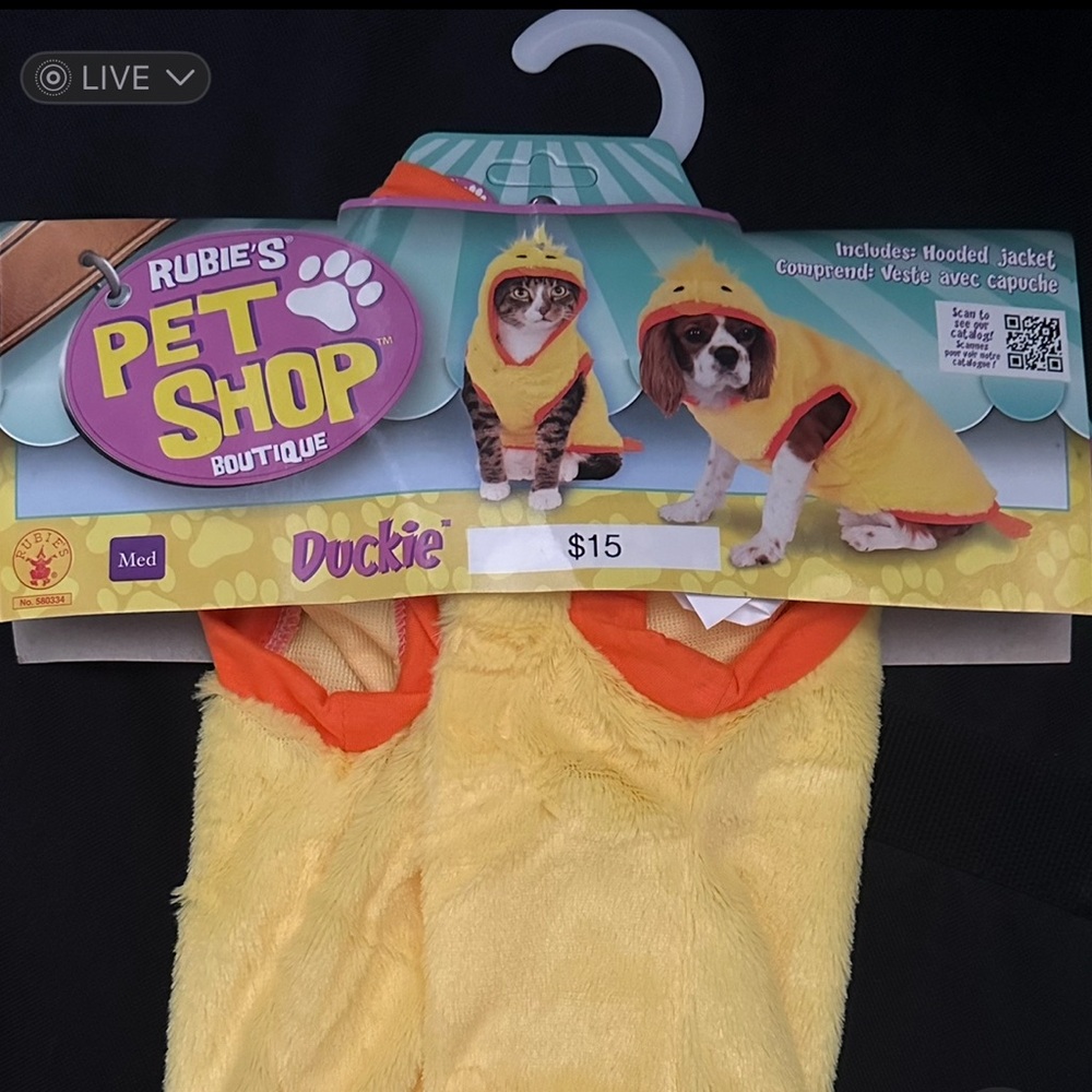 Yellow Duckie Dog Costume Size M Pet Shop